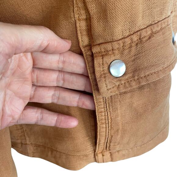 Christian Siriano Linen Blend Jacket Size M Snap Front Fall Casual Work Wear - Picture 6 of 9